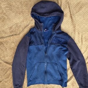 NIKE‎ Blue Full zip front cotton blend Hoodie Sweatshirt, Brand, Warm, Small